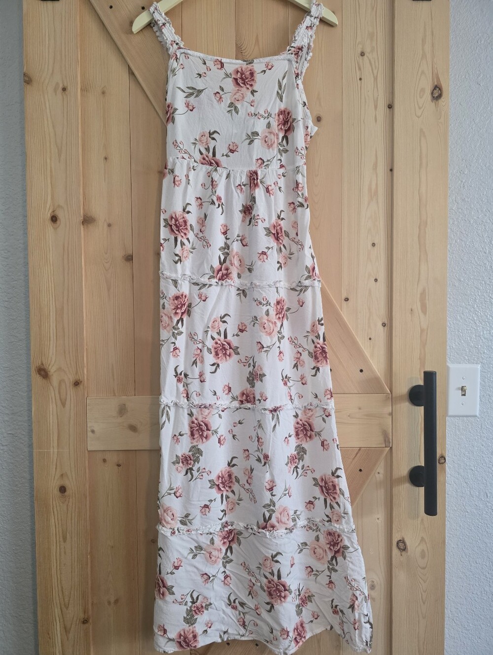 J for Justify White Maxi Dress with Pink Rose Print